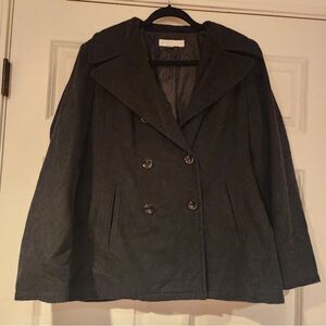 New York and Company black double breasted coat L